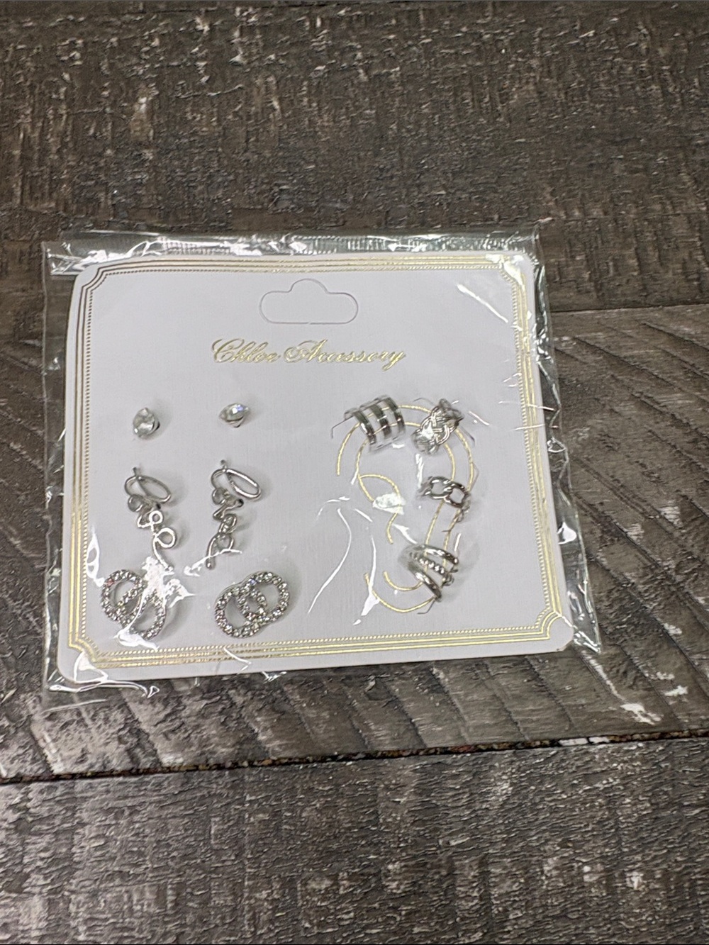 Silver Tone Womens Earring Set - 9 Pairs